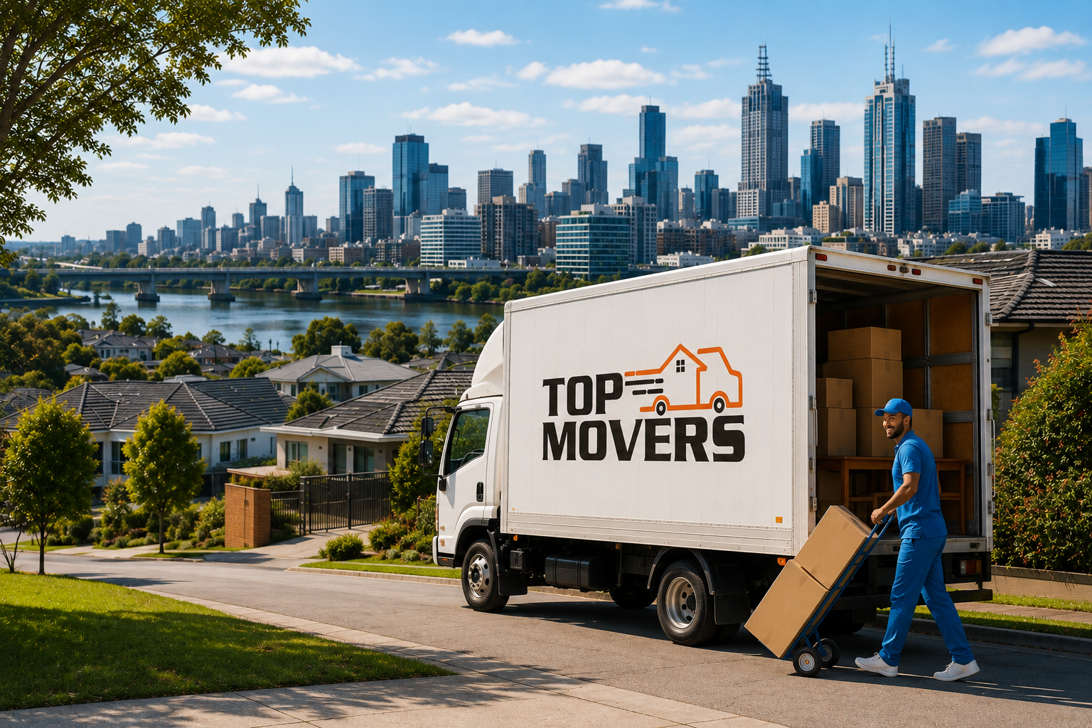 Top Movers Adelaide interstate removal truck and mover providing Adelaide to Melbourne furniture removals and moving services
